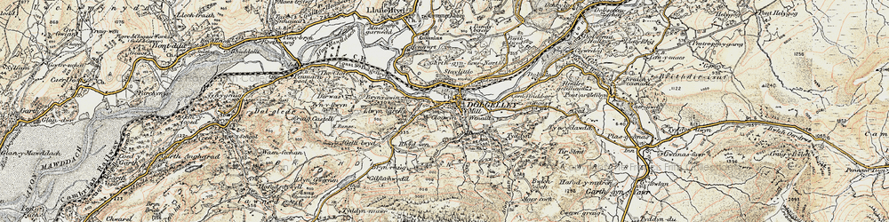 Old map of Dolgellau in 1902-1903
