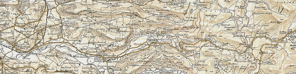 Old map of Dollwen in 1901-1903