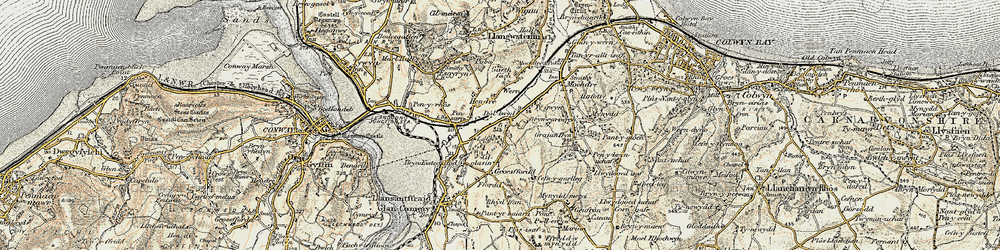 Old map of Dolwyd in 1902-1903