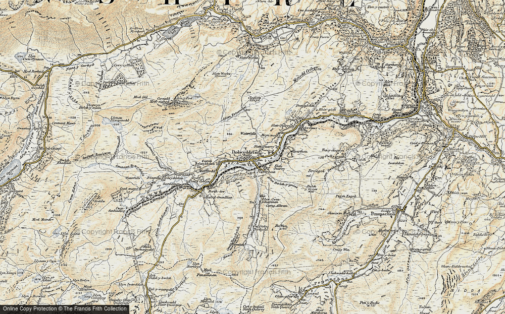 Old Map of Historic Map covering Afon Ystumiau in 1902-1903