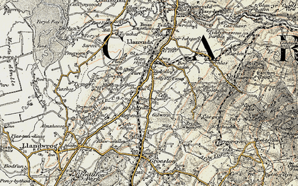 Old map of Dolydd in 1903-1910