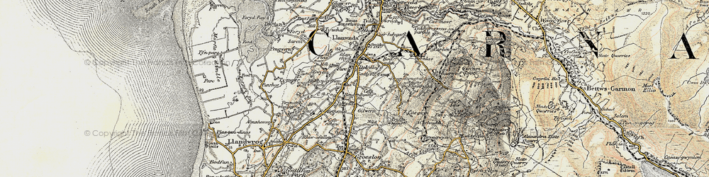 Old map of Dolydd in 1903-1910