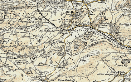 Old map of Dolyhir in 1900-1903