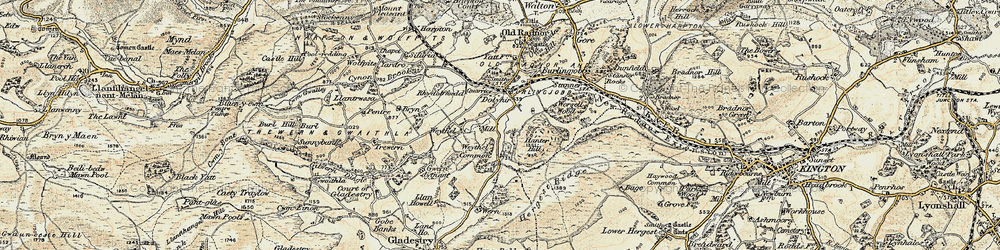 Old map of Dolyhir in 1900-1903