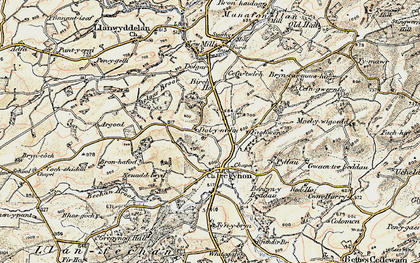 Old map of Dolymelinau in 1902-1903