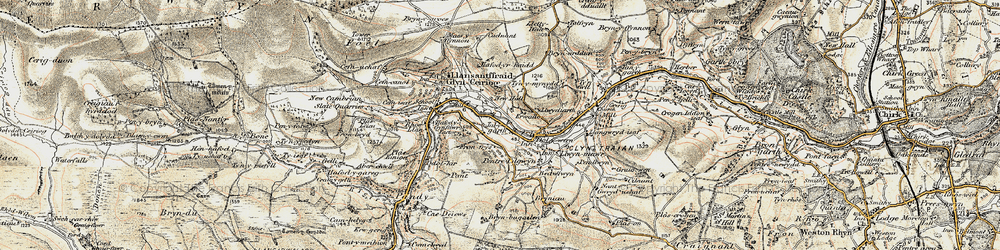 Old map of Dolywern in 1902-1903