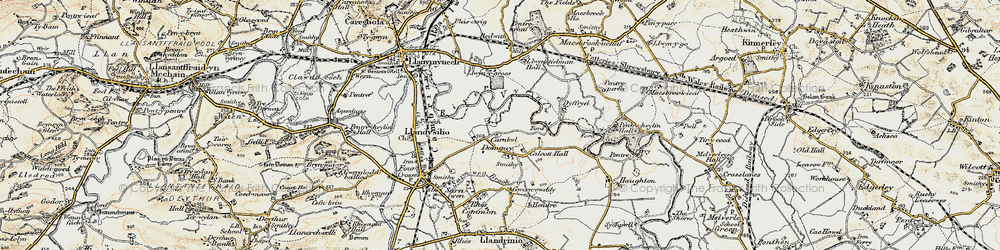 Old map of Domgay in 1902-1903