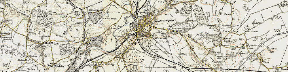 Old map of Doncaster in 1903
