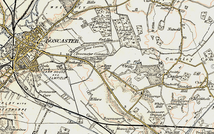 Old map of Doncaster Common in 1903