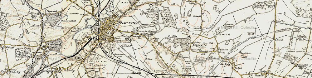 Old map of Doncaster Common in 1903