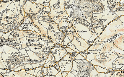 Old map of Donhead St Andrew in 1897-1909