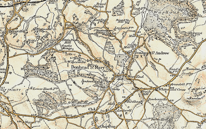 Old map of Donhead St Mary in 1897-1909