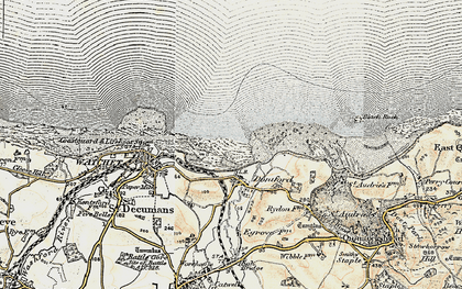 Old map of Doniford in 1898-1900