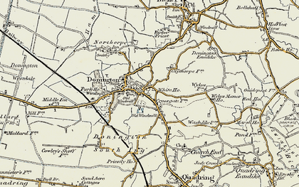 Old map of Donington in 1902-1903