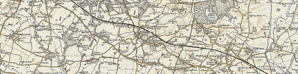 Old map of Donington in 1902