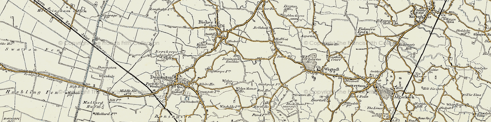 Old map of Donington Eaudike in 1902-1903
