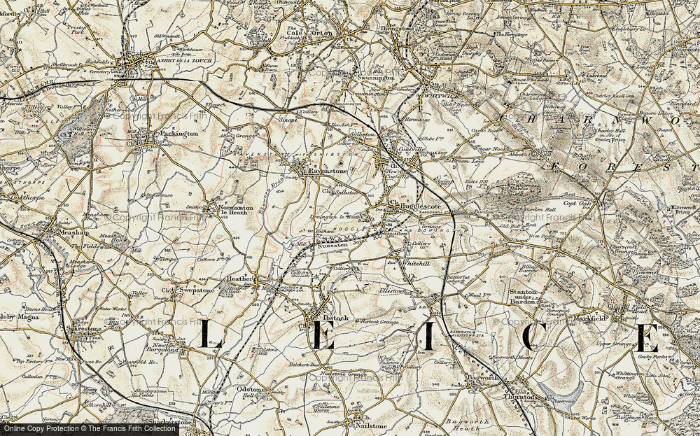 Old Map of Donington le Heath, 1902-1903 in 1902-1903