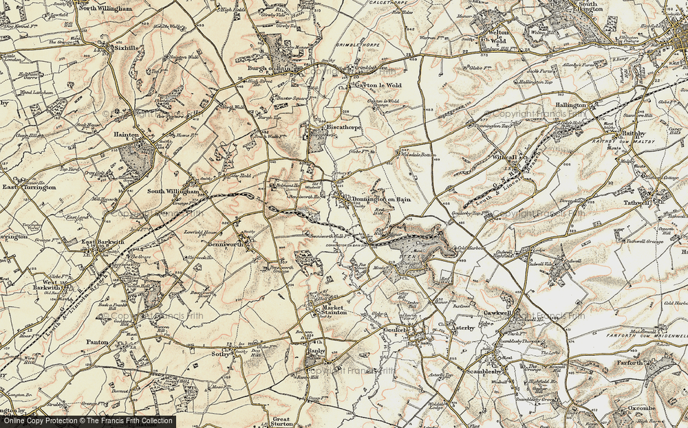 Old Map of Donington on Bain, 1902-1903 in 1902-1903