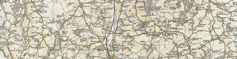Old map of Donnington in 1899-1900