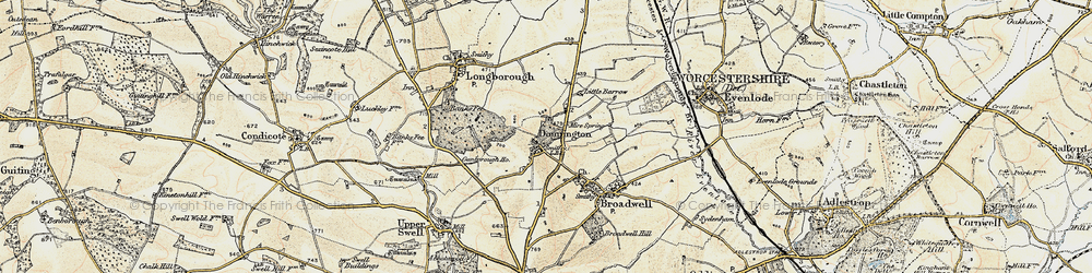 Old map of Donnington in 1899