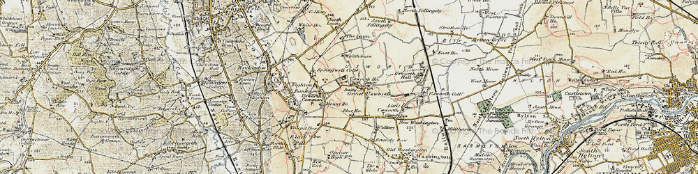 Old map of Donwell in 1901-1904