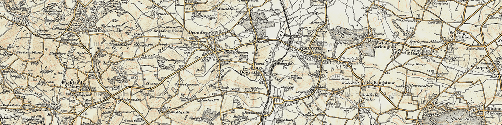 Old map of Donyatt in 1898-1900