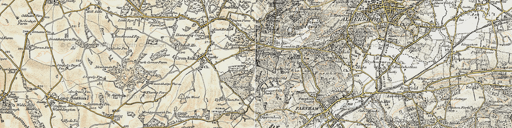 Old map of Dora's Green in 1898-1909