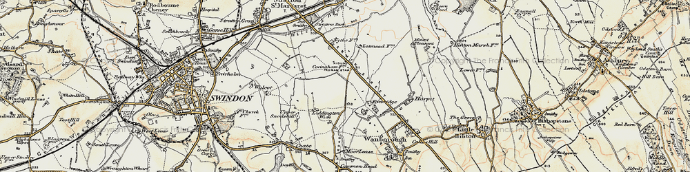 Old map of Dorcan in 1897-1899