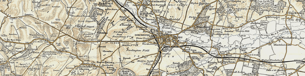 Old map of Dorchester in 1899