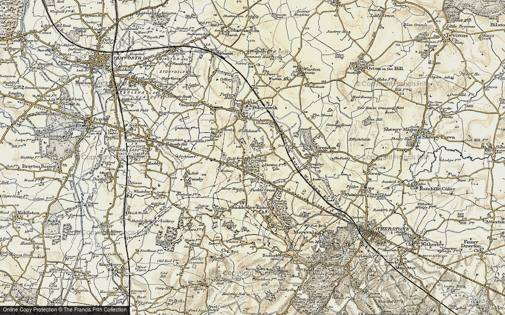 Old Map of Dordon, 1901-1902 in 1901-1902