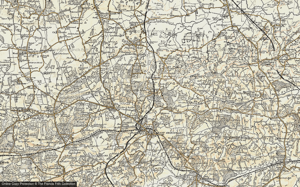 Old Map of Historic Map covering Wilderwick Ho in 1898-1902