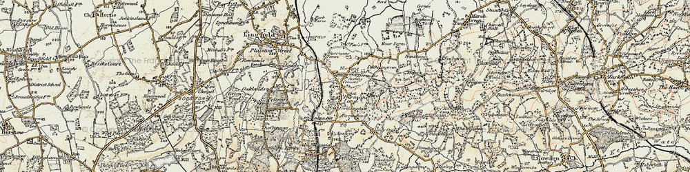 Old map of Dormansland in 1898-1902