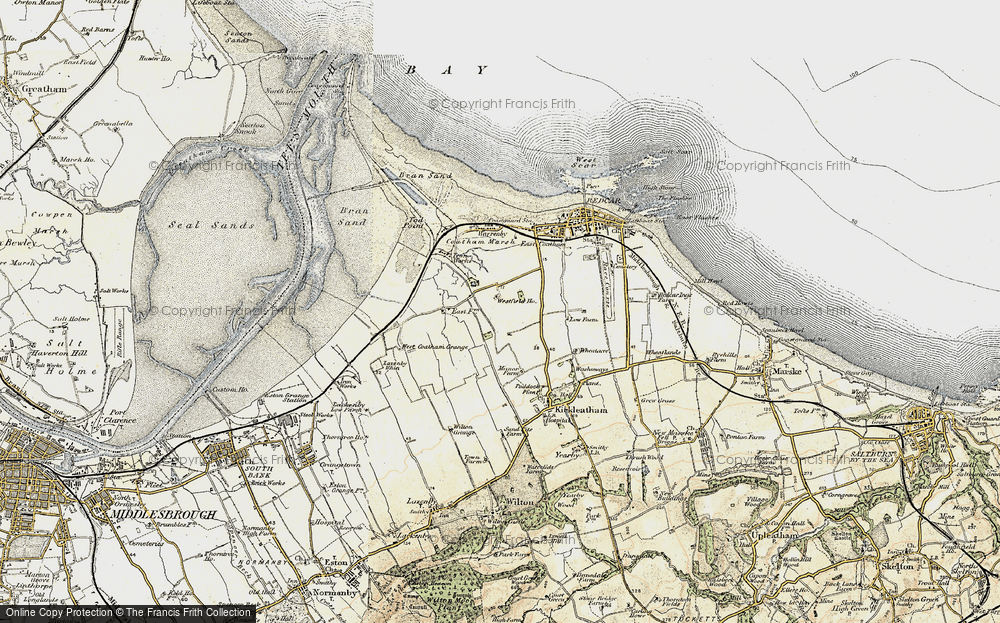 Old Map of Historic Map covering Wilton Works (Chemicals) in 1903-1904