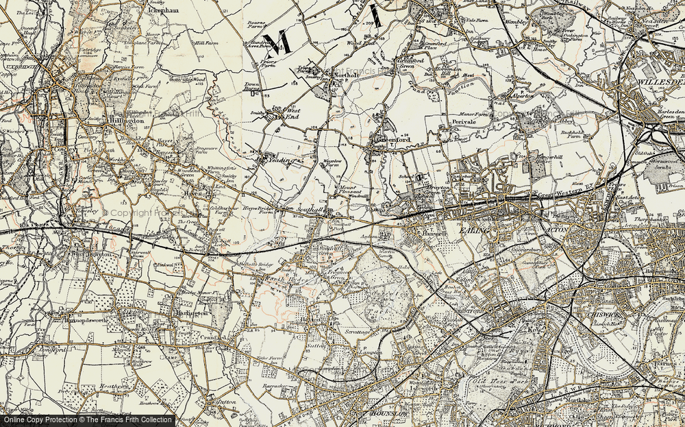 Old Map of Dormer's Wells, 1897-1909 in 1897-1909
