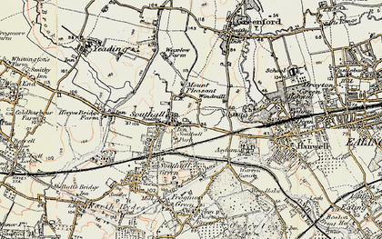 Old map of Dormer's Wells in 1897-1909