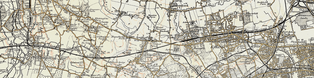 Old map of Dormer's Wells in 1897-1909