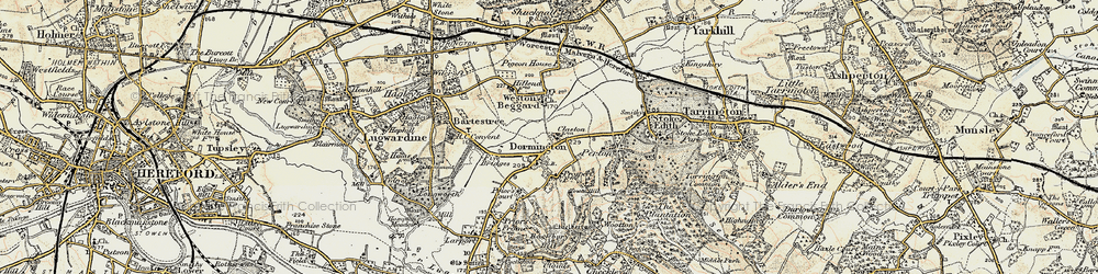 Old map of Dormington in 1899-1901
