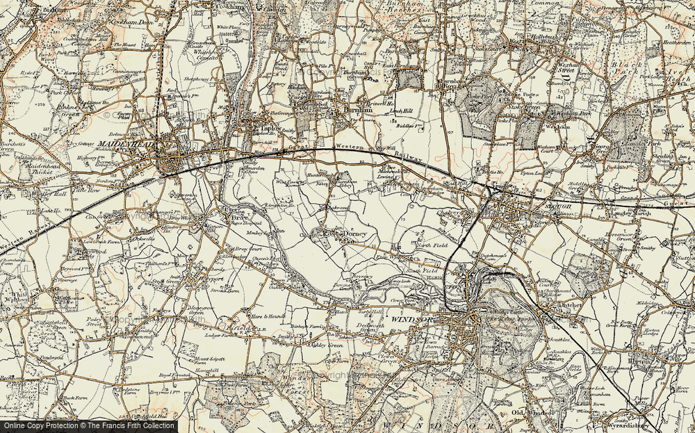 Old Map of Dorney, 1897-1909 in 1897-1909