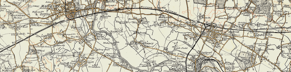 Old map of Dorney in 1897-1909
