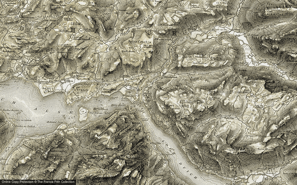 Old Map of Dornie, 1908-1909 in 1908-1909