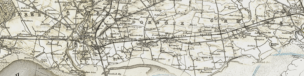 Old map of Dornock in 1901-1904