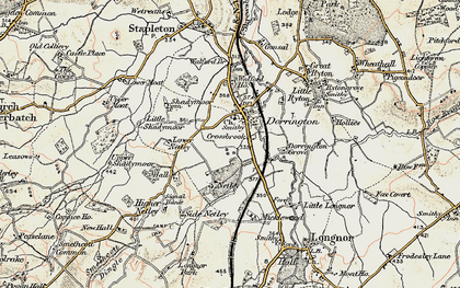 Old map of Dorrington in 1902-1903