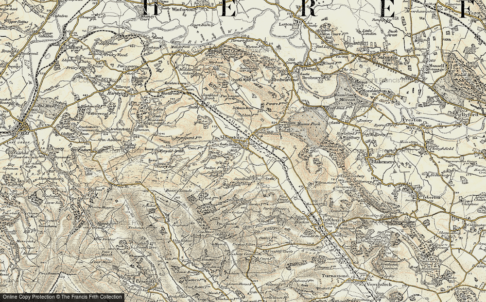 Old Map of Historic Map covering Arthur's Stone (Burial Chamber) in 1900-1901