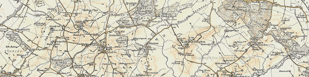 Old map of Dorton in 1898-1899
