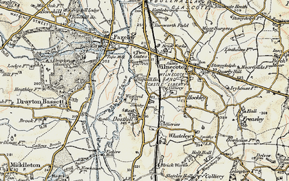 Old map of Dosthill in 1901-1902