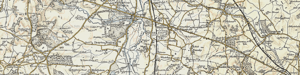 Old map of Dosthill in 1901-1902
