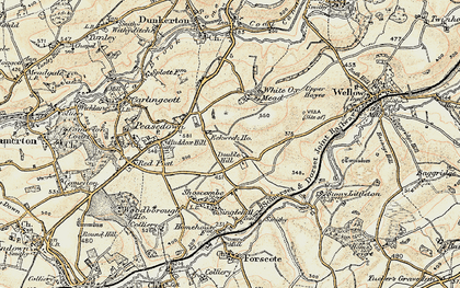 Old map of Double Hill in 1898-1899