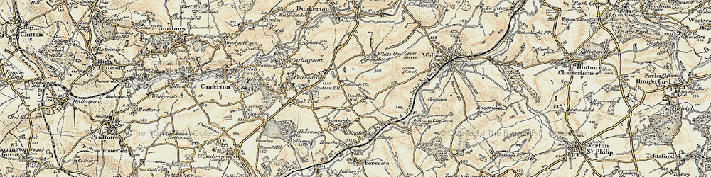 Old map of Double Hill in 1898-1899