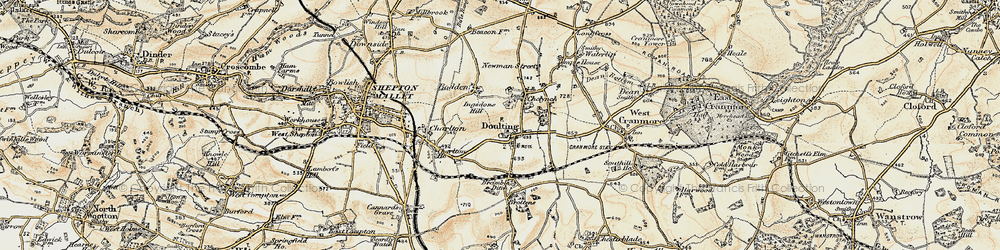 Old map of Doulting in 1899