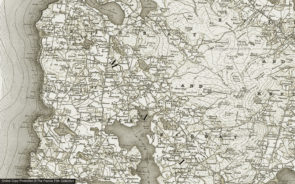 Old Map of Dounby, 1912 in 1912